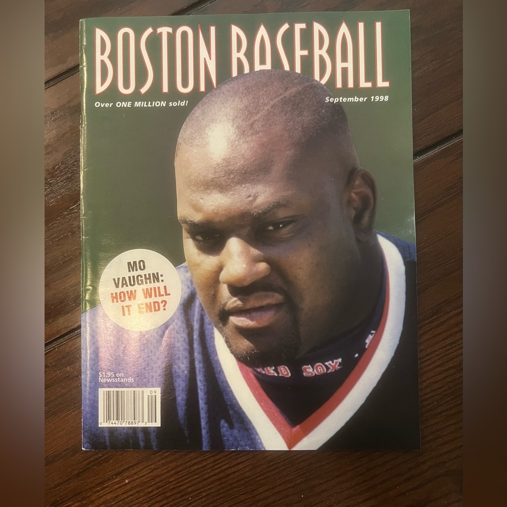 Boston Baseball Magazine September 1998 Issue Vol.9 No.6 Mo Vaughn on Cover